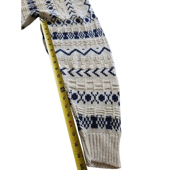 Men Vintage Kuppenheimer Knit White Blue Sweater Made In USA Medium RN#26416 EUC - Picture 7 of 12